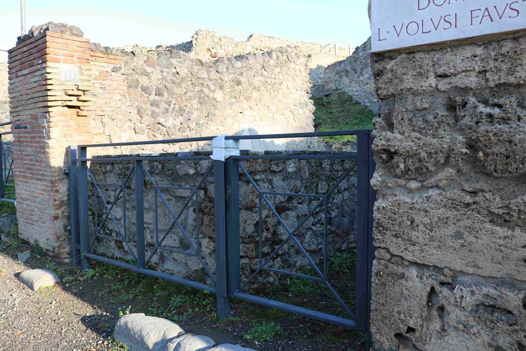 I.2.11 Pompeii. December 2018. Looking north-east towards entrance doorway. Photo courtesy of Aude Durand.