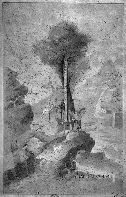I.2.17 Pompeii.  March 2009. Room 13.  East wall. Ceiling of niche with shell-like fluted and painted decoration.