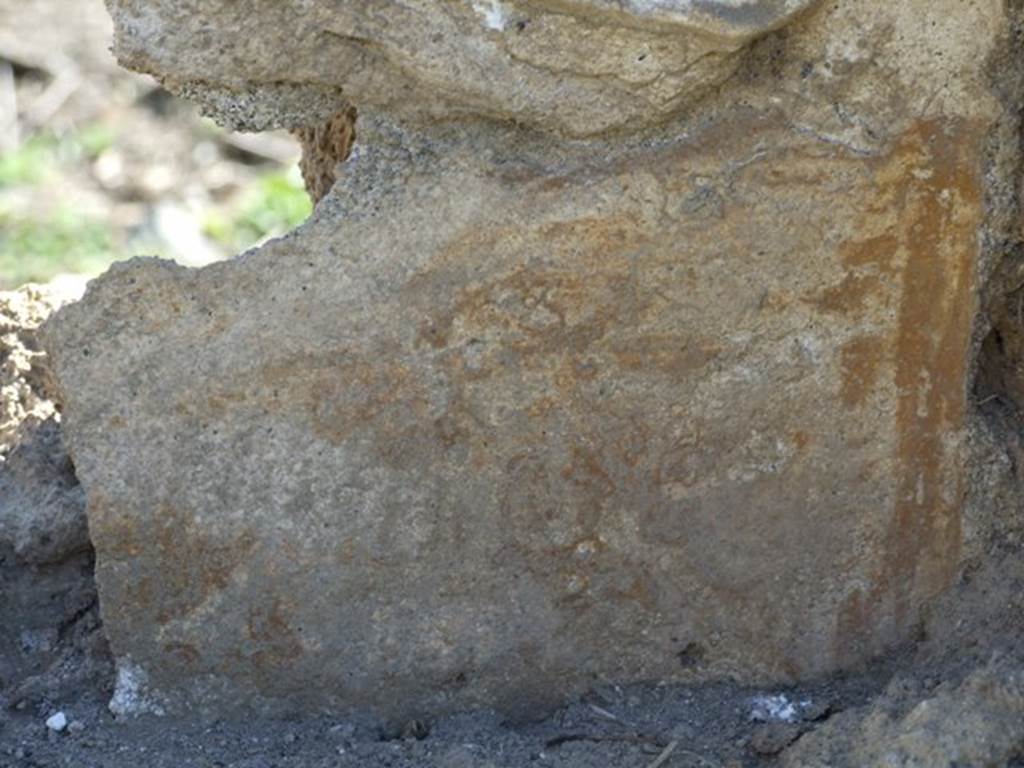 I.2.17 Pompeii.  March 2009. . Room 13. South wall. Remains of decoration under stucco.