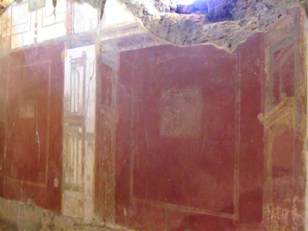 I.6.4 Pompeii.  March 2009.  Room 2, South wall. Remains of faded wall painting in centre.