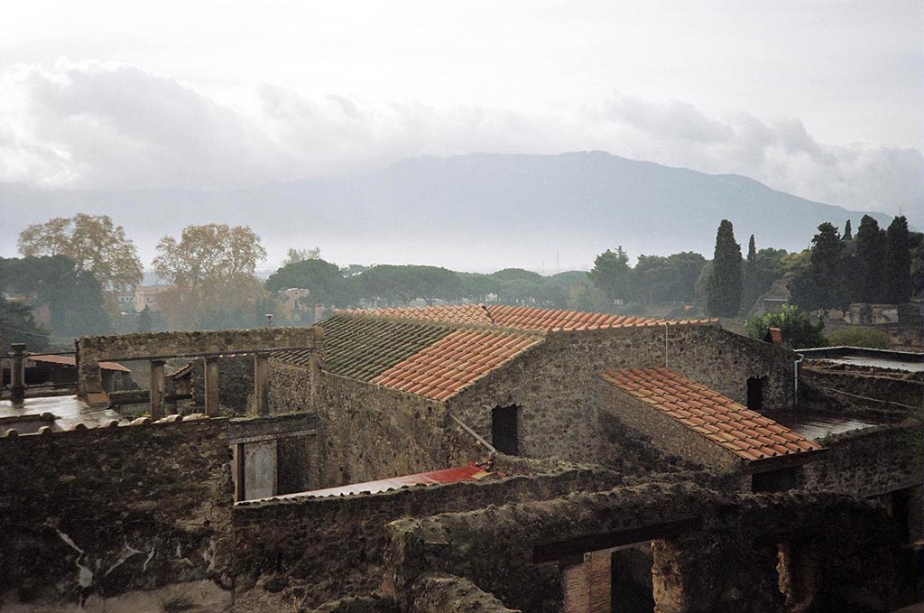 I.6.11 Pompeii. November 2009. View from Casina dell’Aquila showing new roof. Photo courtesy of Rick Bauer.