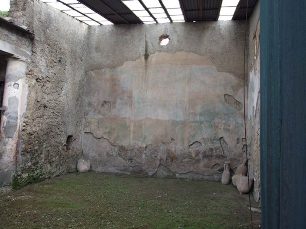 I.7.19 Pompeii. December 2006. Remains of garden painting on south wall of peristyle garden.