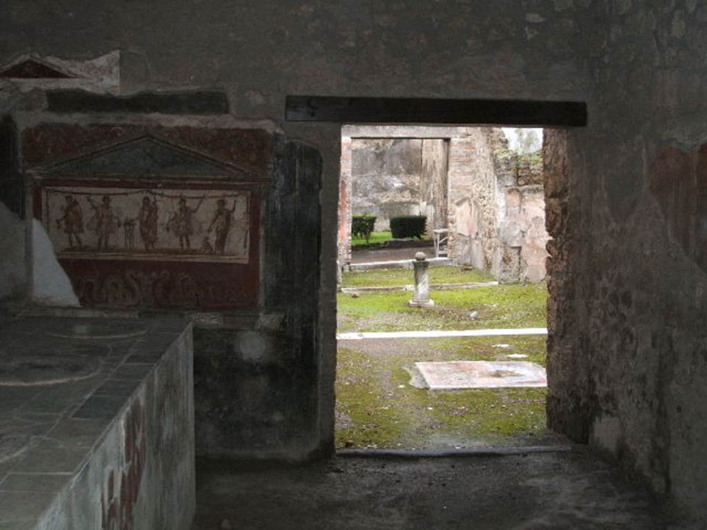 I.8.8 Pompeii. December 2004. Looking south into oecus, and across into atrium of I.8.9.