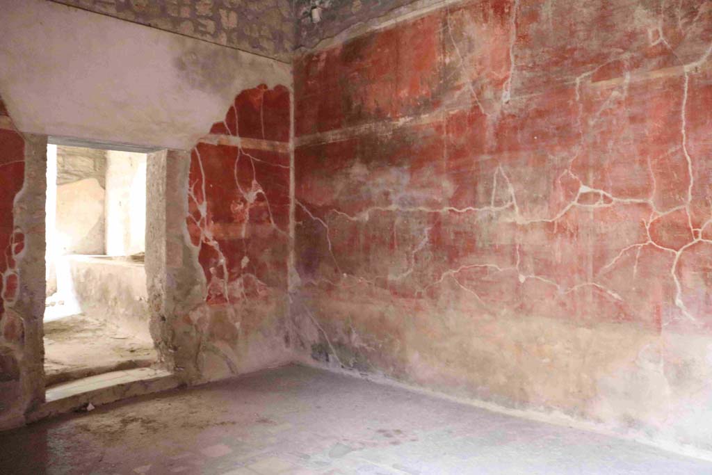 I.8.9 Pompeii. December 2018. 
Room 3, looking towards the doorway into the bar-room of I.8.8, north-east corner and east wall. Photo courtesy of Aude Durand.

