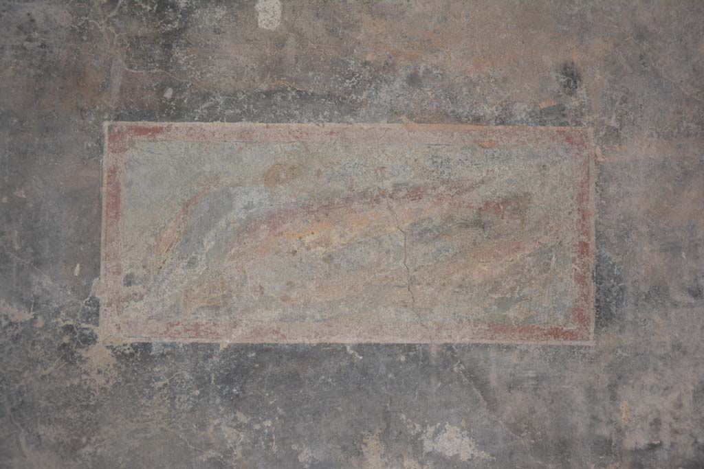 I.8.17 Pompeii. March 2019. Room 7, still-life with fishes, painted panel in centre of south wall.   
Foto Annette Haug, ERC Grant 681269 DCOR.

