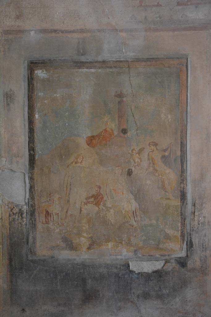 I.8.17 Pompeii. March 2019. Room 9, central wall painting from south wall.
Foto Annette Haug, ERC Grant 681269 DCOR.
