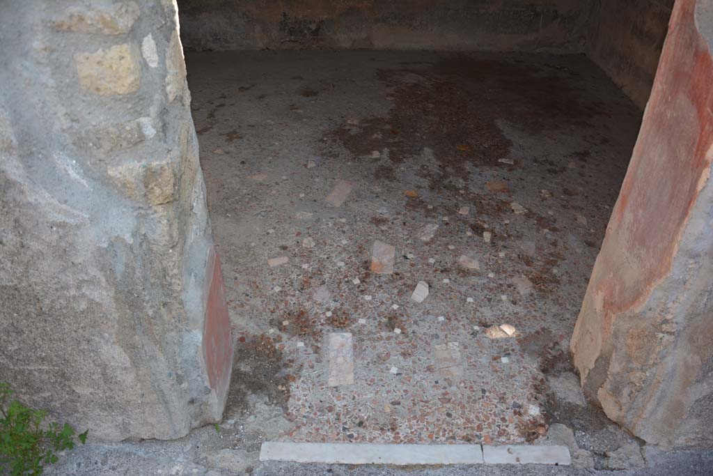 I.9.1 Pompeii. October 2019. Room 11, threshold and flooring in doorway.
Foto Annette Haug, ERC Grant 681269 DCOR.
