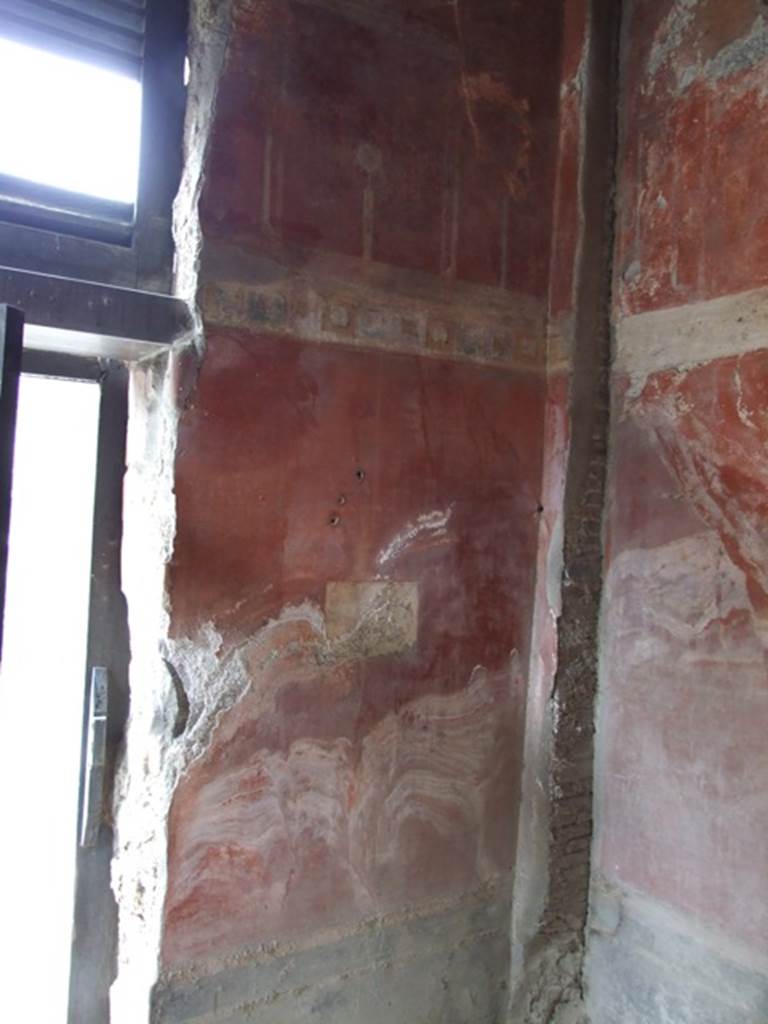 I.9.1 Pompeii.  March 2009.   Room 11.  West wall north of door, and north west corner.