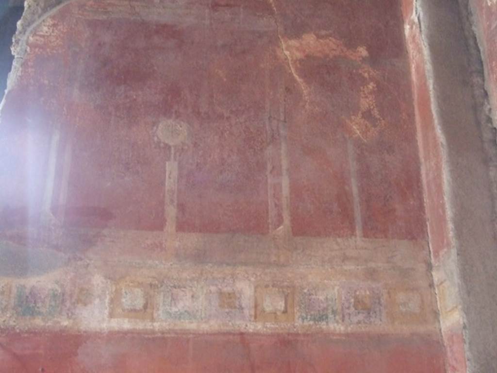 I.9.1 Pompeii.  March 2009.  Room 11.  West wall north of door, upper part.