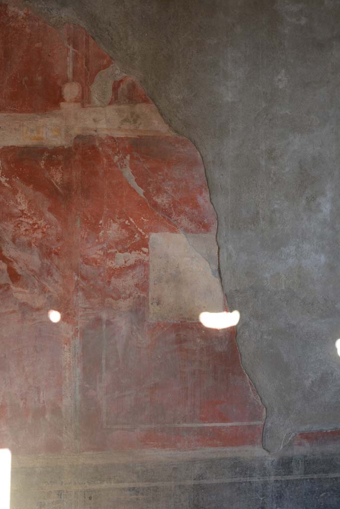 I.9.1 Pompeii. October 2019. Room 11, centre of north wall with illegible wall painting.
Foto Annette Haug, ERC Grant 681269 DCOR.

