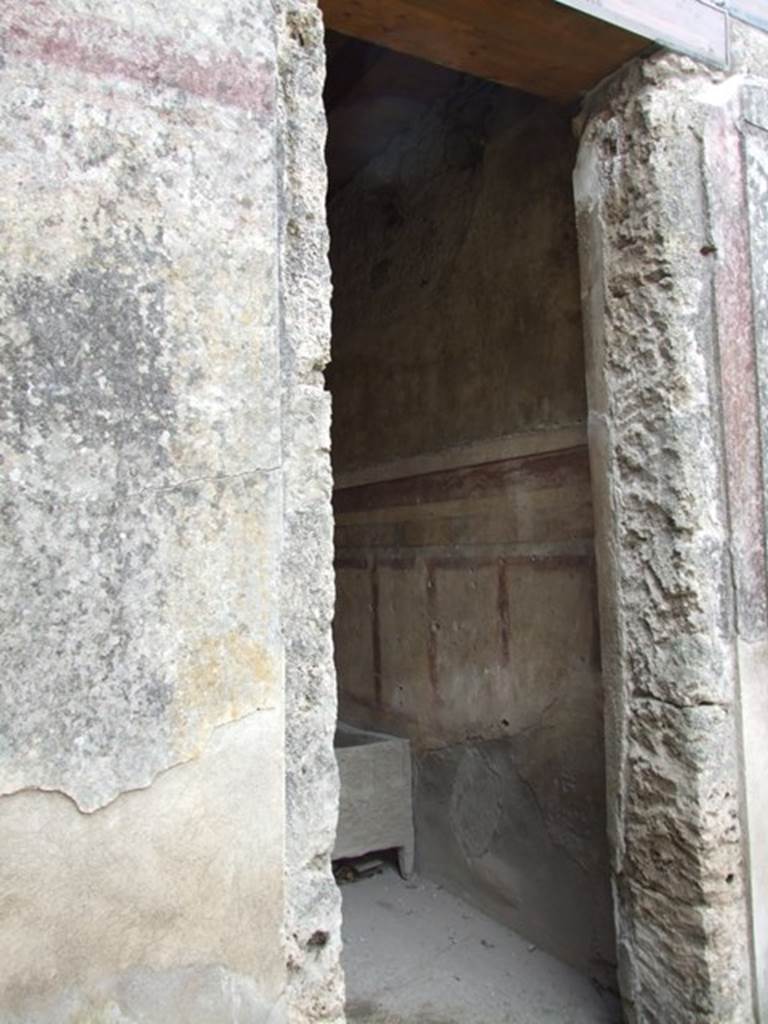 I.9.14 Pompeii. March 2009. Doorway to room 13, south side of atrium on east side of entrance corridor..