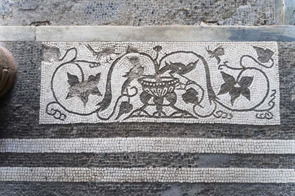 I.10.4 Pompeii. April 2022. Room 46, mosaic of ivy and pot. Photo courtesy of Johannes Eber.