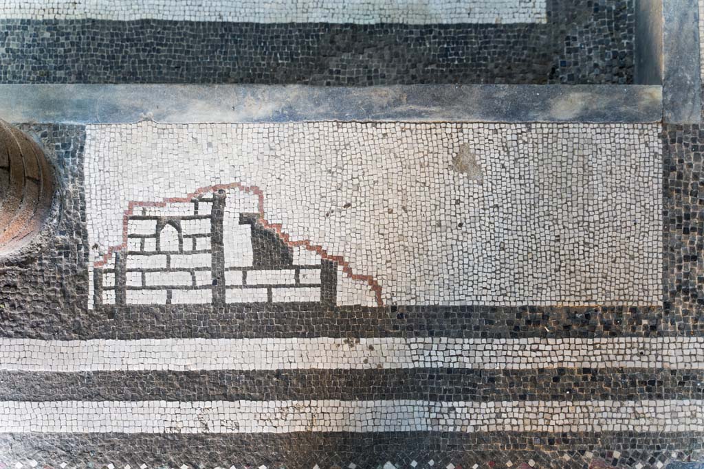 I.10.4 Pompeii. April 2022. Room 46, mosaic of a building. Photo courtesy of Johannes Eber.