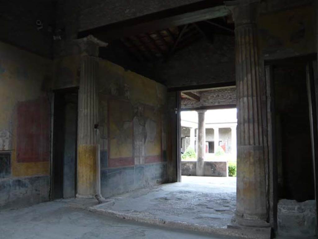 I.10.4 Pompeii. May 2012. Room 8, looking across atrium towards the east wall of the tablinum.  Photo courtesy of Buzz Ferebee.
