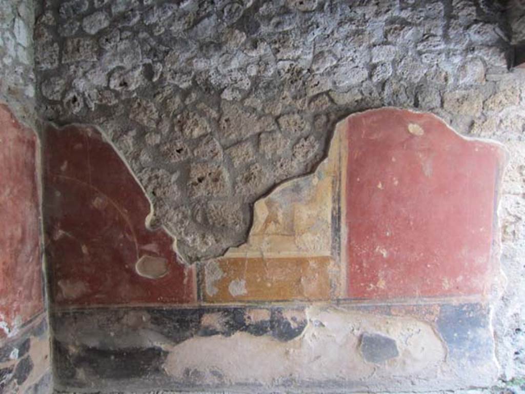 I.11.15 Pompeii. April 2012. Room 13, west wall of cubiculum. Photo courtesy of Marina Fuxa.