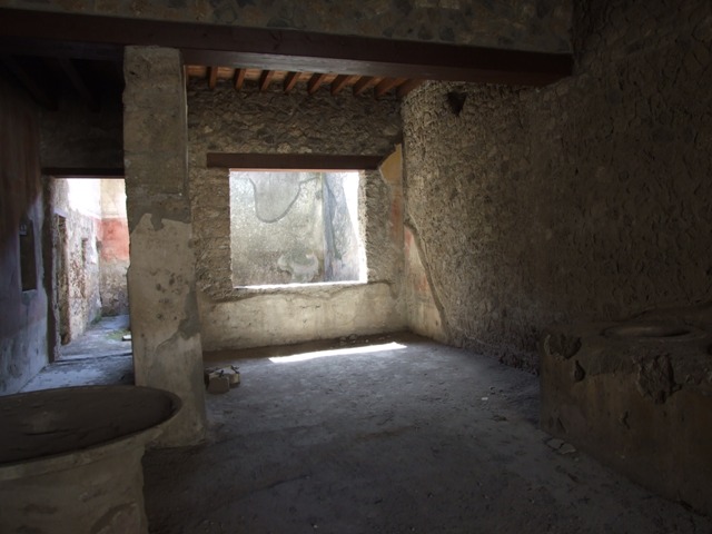 I.12.3 Pompeii.  March 2009.  Room 6. Garden area.  South wall that used to show a garden painting and south west corner.