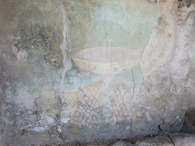 I.12.16 Pompeii.  March 2009. Room 4.  East wall. Garden painting.
