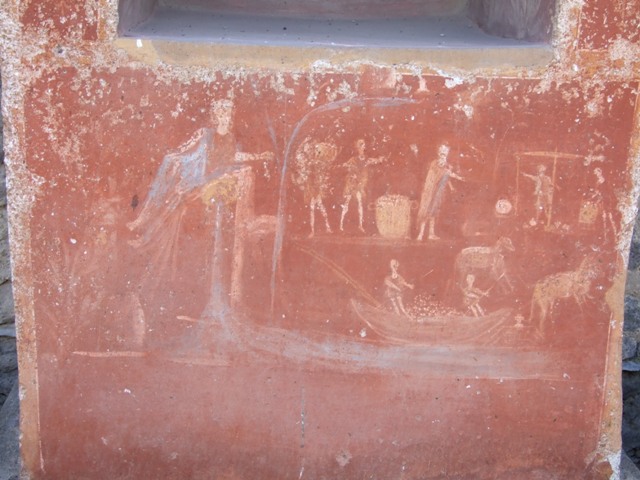 I.14.7 Pompeii.  March 2009.  Garden area.  Amphora against east wall.