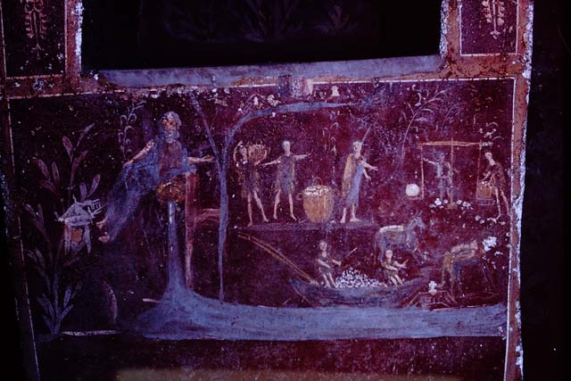 I.14.7 Pompeii.  March 2009.  Door to windowed triclinium in south west corner of atrium.