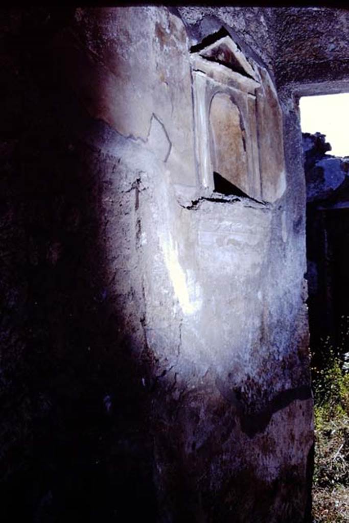 I.15.1 Pompeii. 1968. Niche in east wall of fauces or entrance corridor.  Photo by Stanley A. Jashemski.
Source: The Wilhelmina and Stanley A. Jashemski archive in the University of Maryland Library, Special Collections (See collection page) and made available under the Creative Commons Attribution-Non Commercial License v.4. See Licence and use details. J68f1266
