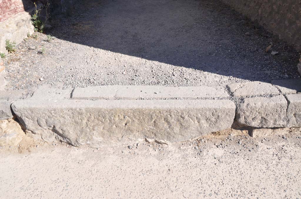 I.16.1a Pompeii. July 2017. Detail of doorway threshold.
Foto Annette Haug, ERC Grant 681269 DÉCOR.
