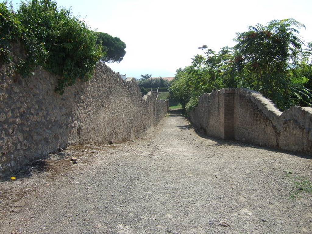 I.21.1 Pompeii (Side wall). Vicolo delle Nave Europa, looking south.                  I.22.