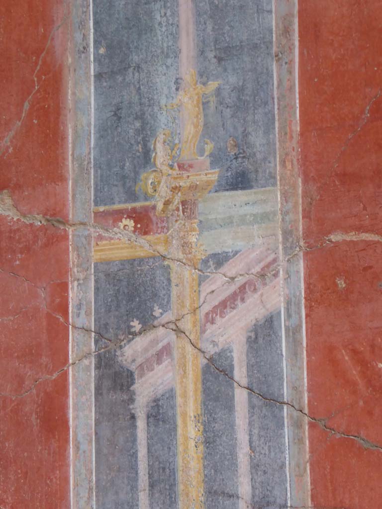 II.2.2 Pompeii. January 2017. Room “b”, detail of painted decoration from east end on north wall.
Foto Annette Haug, ERC Grant 681269 DÉCOR.
