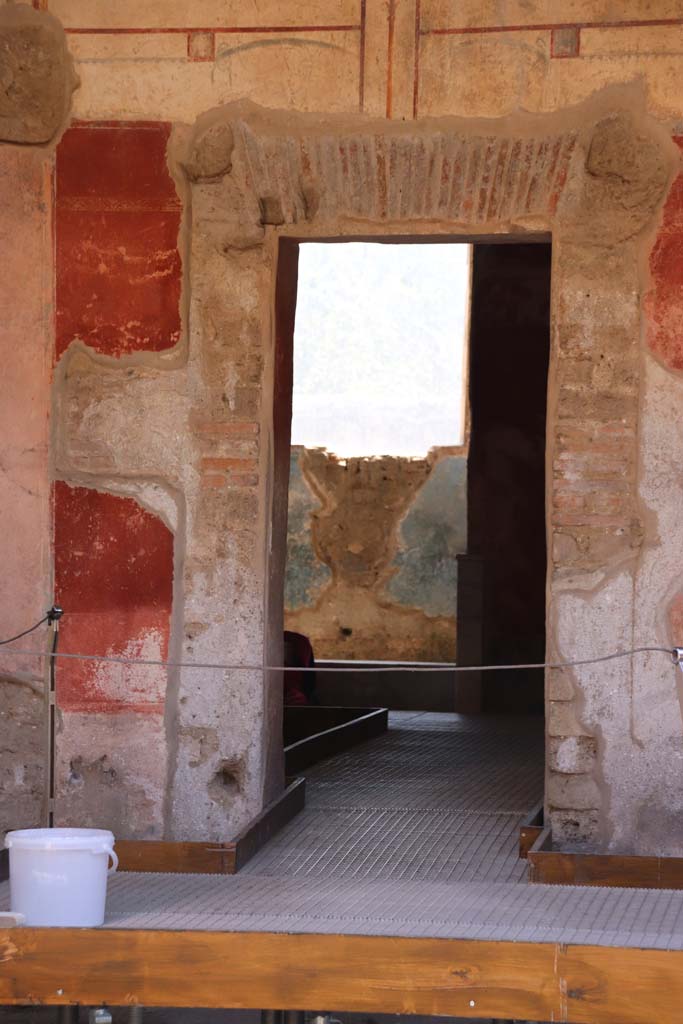 II.4.6 Pompeii. September 2019. Doorway to apodyterium, looking south in south-east corner of portico. 
Photo courtesy of Klaus Heese.
