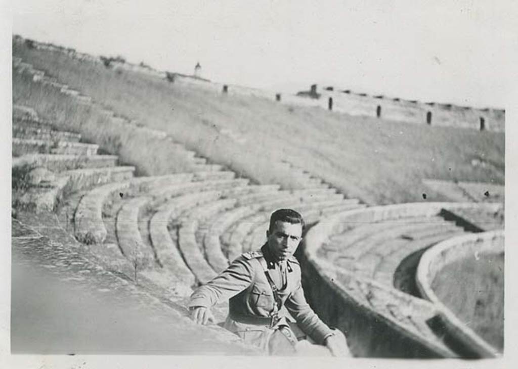 II.6 Pompeii. 4th October 1937. Seating in ampitheatre. Photo courtesy of Rick Bauer.