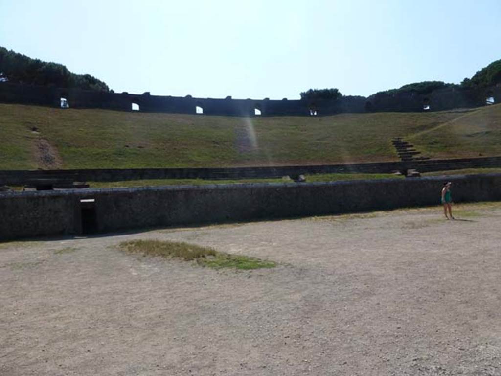 II.6 Pompeii. June 2012. Looking north-west across arena of Amphitheatre. Photo courtesy of Michael Binns.