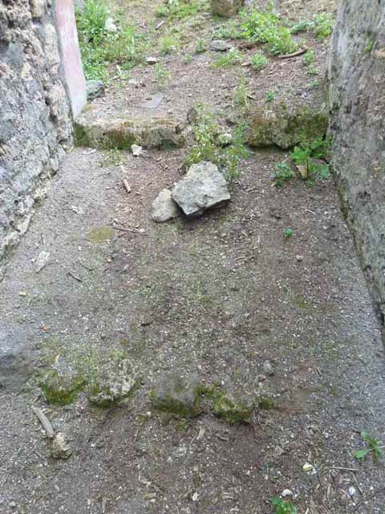 III.8.4 Pompeii. May 2010. Remains of two steps in entrance corridor.