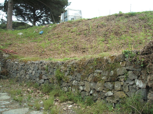Pompeii. May 2005. Site of III.12.a, III.12.b and blocked road  

It is difficult to reconcile the entrances in this insula with the plans 
as the entrances onto Via Nola have been filled in or are unexcavated.