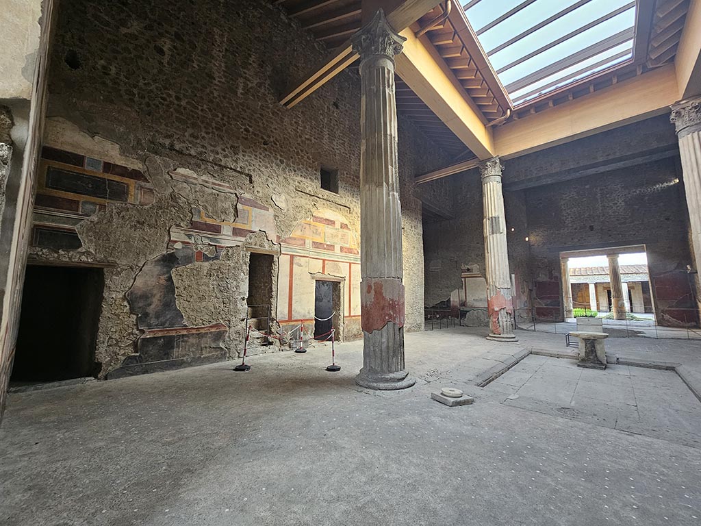 V.2.i Pompeii. November 2024. Looking south along east side of atrium. Photo courtesy of Annette Haug.