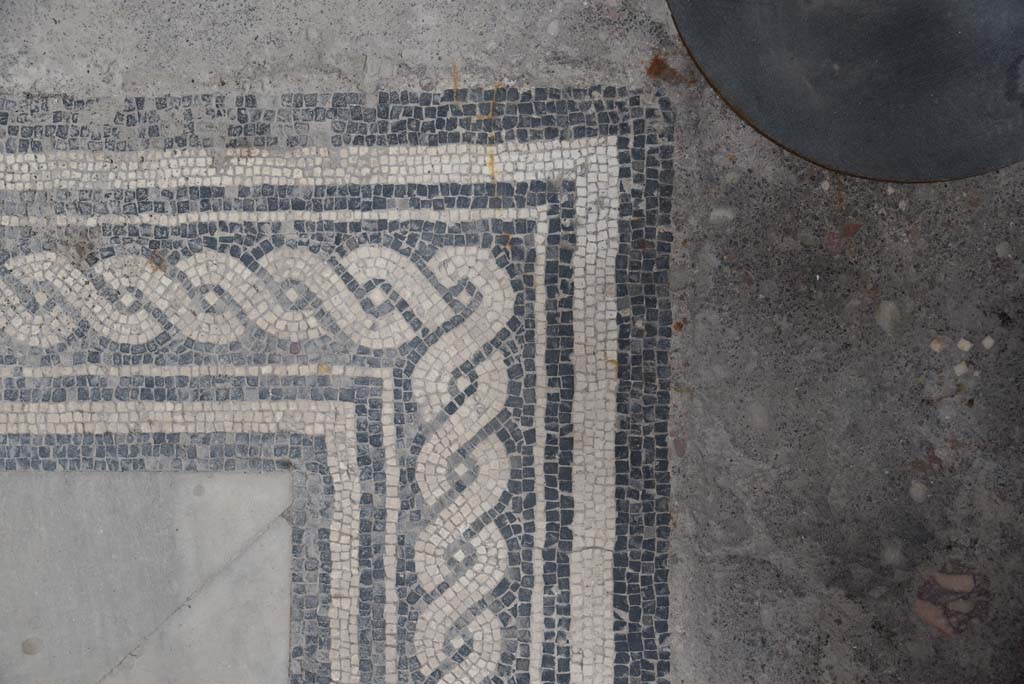 V.4.a Pompeii. March 2018. Room ‘b’, detail of mosaic border to edge of impluvium in atrium.
Foto Annette Haug, ERC Grant 681269 DÉCOR.
