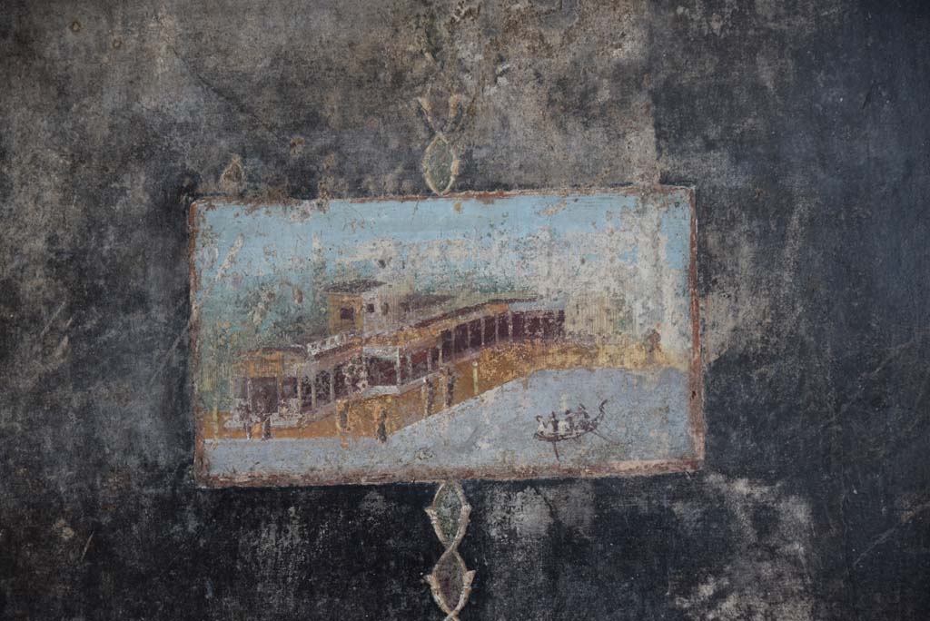 V.4.a Pompeii. March 2018. Room ‘h’, detail of painted panel from east end of north wall.  
Foto Annette Haug, ERC Grant 681269 DÉCOR.

