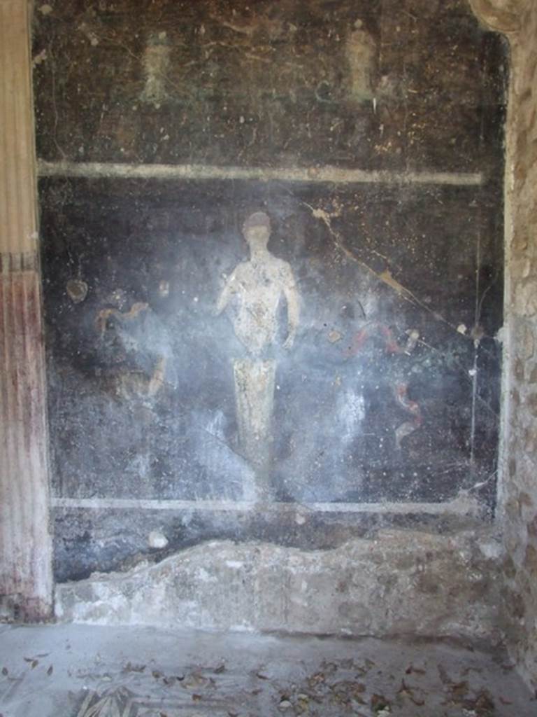 V.5.3 Pompeii. March 2009. Room 6, wall painting on south end of east wall of triclinium.