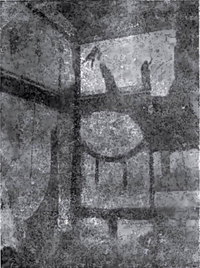 V.5.3 Pompeii. Room 6, north-west corner of triclinium.
See Notizie degli Scavi di Antichit, 1899, p.354

