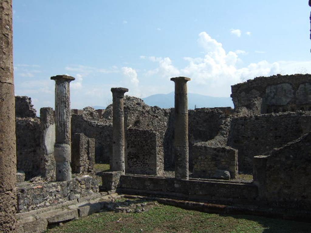 VI.5.10 Pompeii. December 2007. Room 1, looking towards south portico of peristyle.