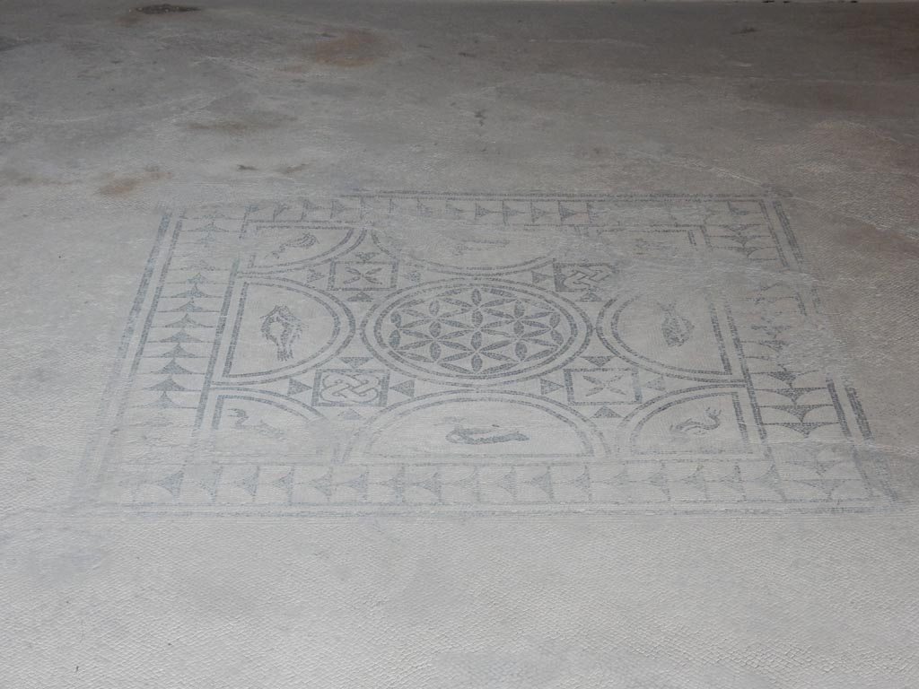 VI.8.3/5 Pompeii. May 2015. Room 12, centre of mosaic floor. Photo courtesy of Buzz Ferebee.