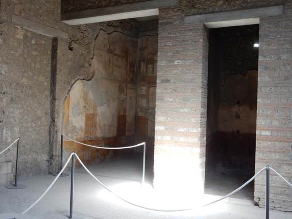 VI.8.23 Pompeii. May 2017. North-west corner of atrium, with doorway to north ala and room on north side of atrium. Photo courtesy of Buzz Ferebee.
