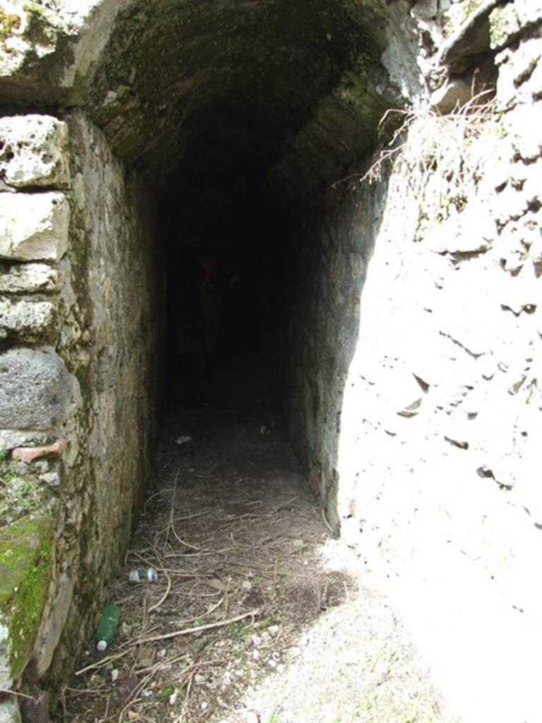 VI.9.10 Pompeii. March 2009. Passage/corridor to 3 underground rooms looking north.