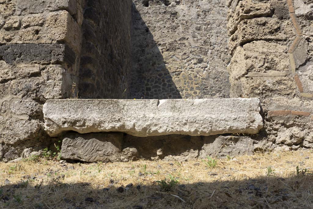 VI.12.5 Pompeii. 14th July 2017. Threshold/sill of doorway in west wall of entrance corridor, leading to stairs to upper floor.
Foto Annette Haug, ERC Grant 681269 DÉCOR.
