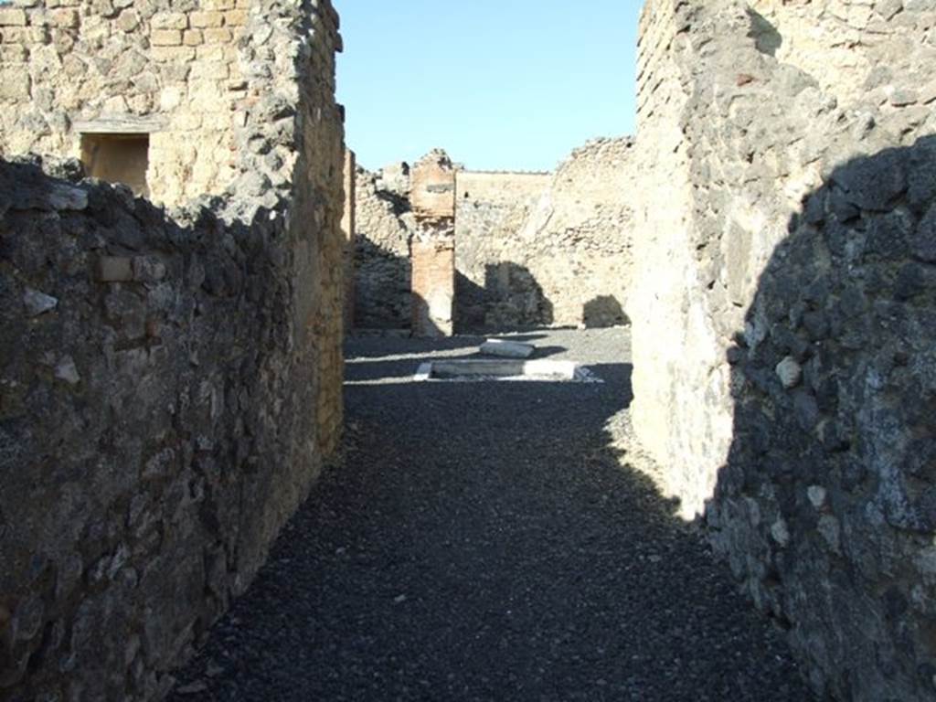 VI.14.5 Pompeii. December 2007. Looking north along entrance corridor of fauces.