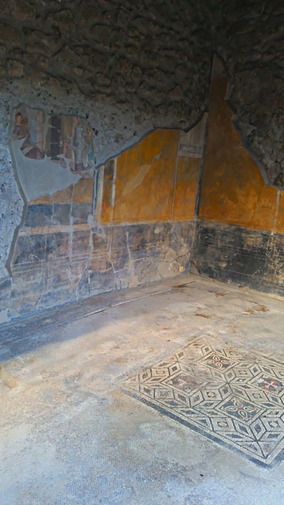 VI.16.7 Pompeii. December 2019. 
Room E, north-west corner of tablinum. Photo courtesy of Giuseppe Ciaramella.

