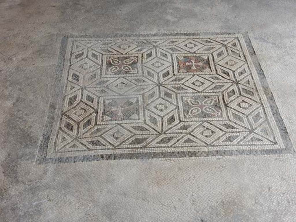 VI.16.7 Pompeii. May 2016. Room E, mosaic floor in centre of tablinum. Photo courtesy of Buzz Ferebee.
