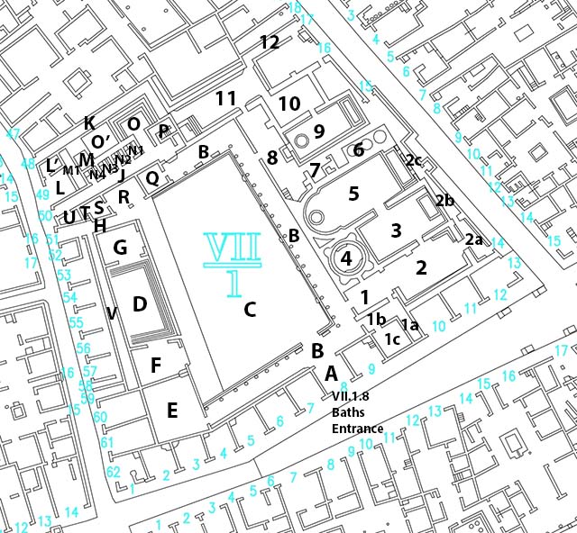 VII.1.8 Pompeii. Terme Stabiane or Stabian Baths
Plan