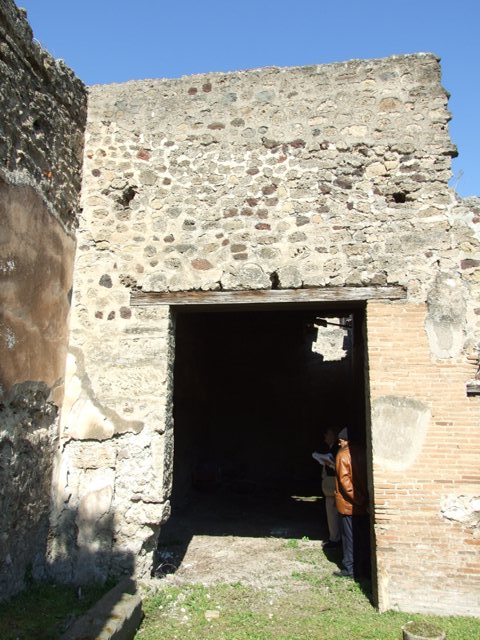 VII.2.16 Pompeii.  March 2009.  Room 20. Triclinium.  North wall.  North east corner. Upper section.