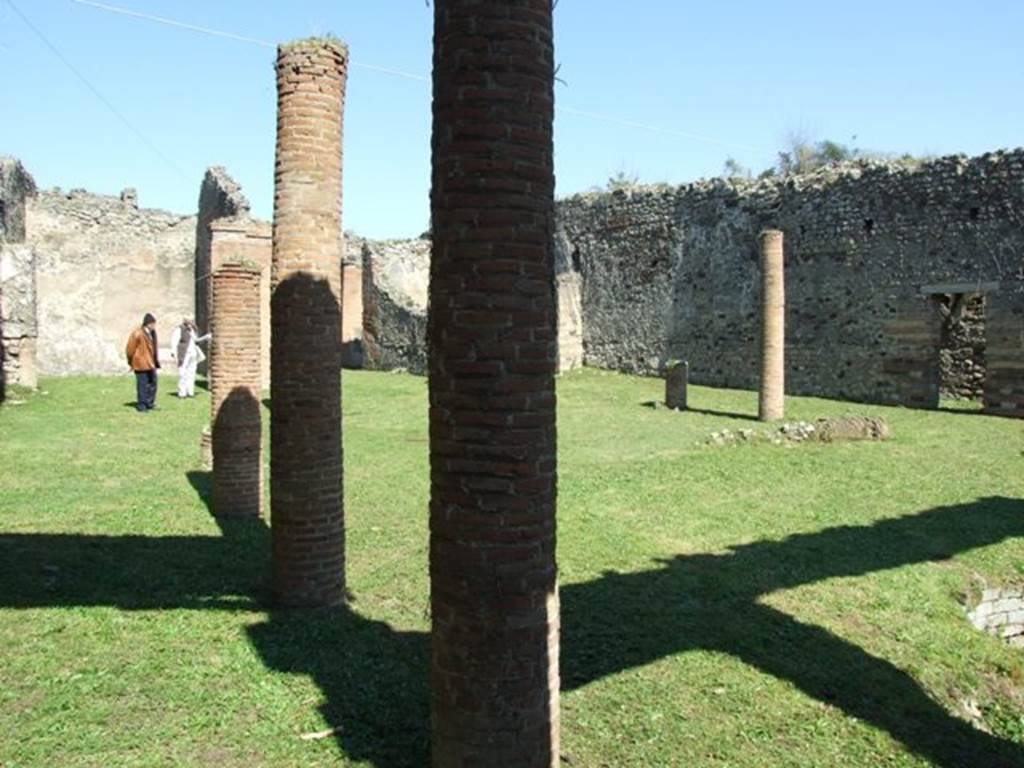 VII.2.18 Pompeii. March 2009. Looking north across peristyle garden from south portico.