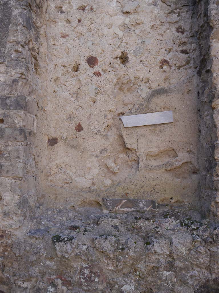 VII.4.1, Pompeii. March 2019. Niche on east end of south wall of cella/sanctuary. 
Foto Anne Kleineberg, ERC Grant 681269 DÉCOR.


