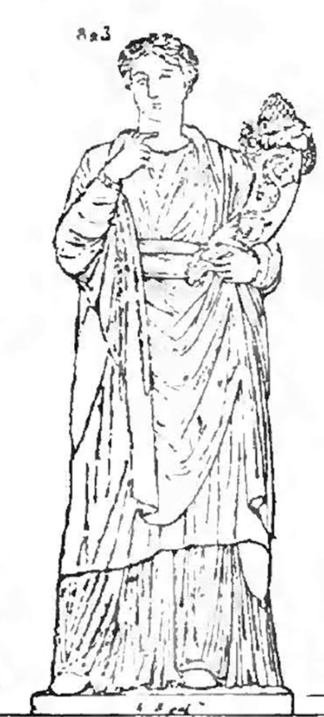 VII.4.1 Pompeii. Statue drawn by Reinach based on Clarac.
See Reinach S., 1920. Répertoire de peintures grecques et romaines Tome I. Paris : Leroux, 222,1.

